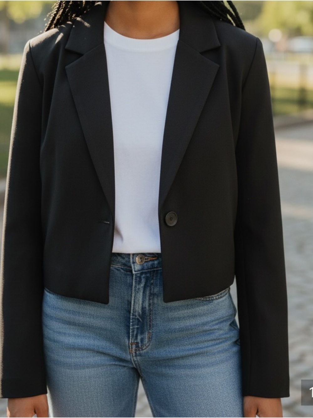 Cropped Black Blazer Jacket - Wild Fable